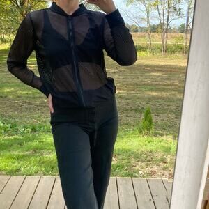 Victoria Sport black mesh long sleeve zip up jacket